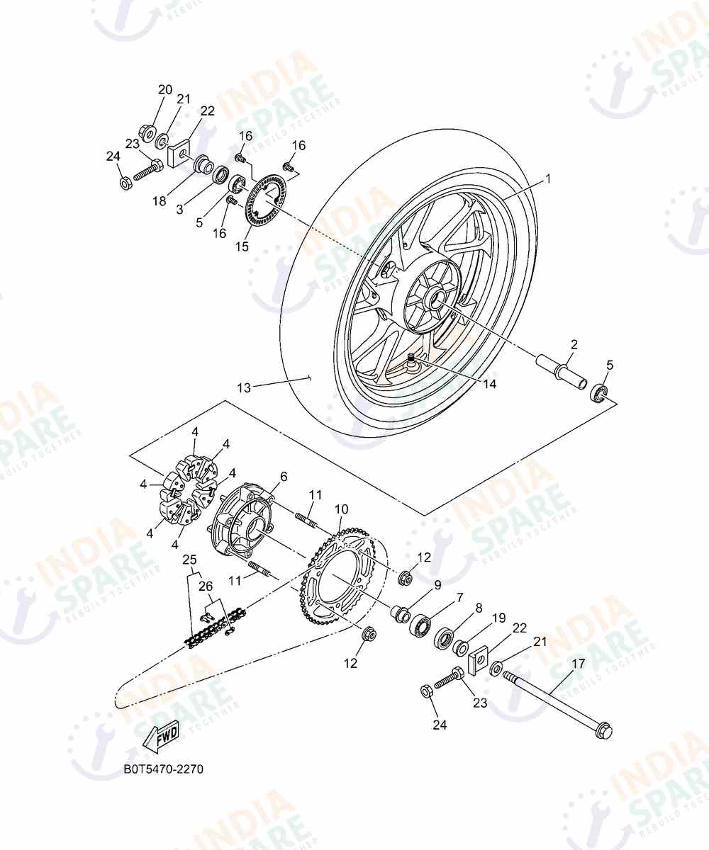 YAMAHA DM49 V4 Series REAR WHEEL